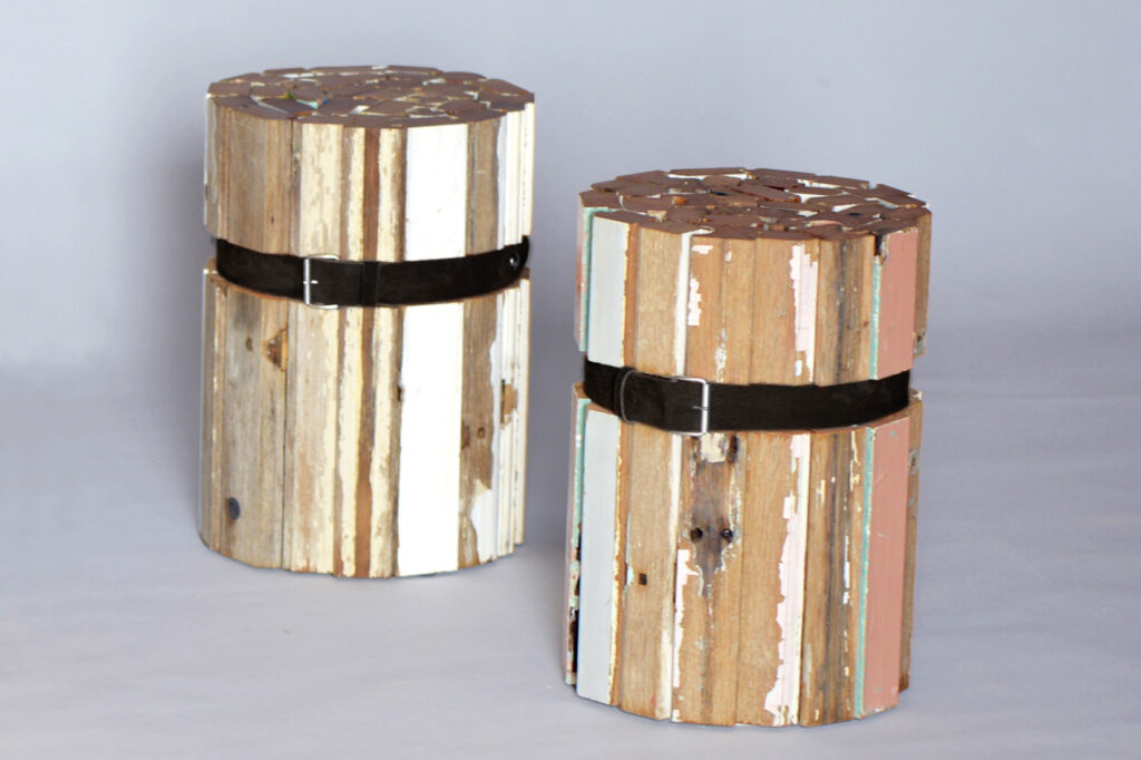 tables basses en bois recycle